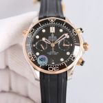 Replica Omega Seamaster Diver 300 2025 Bezel Insert Chronograph 44MM Black Watch